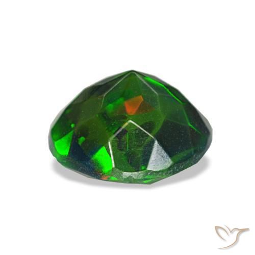 Opala negra multicolorido natural 1,04ct, corte redondo, opaco