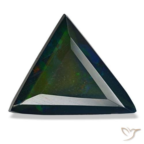Opala negra multicolorido natural 3,13ct, trillion, translúcido