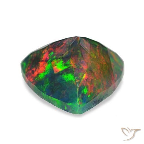 Opala negra multicolorido natural 2,72ct, trillion, opaco