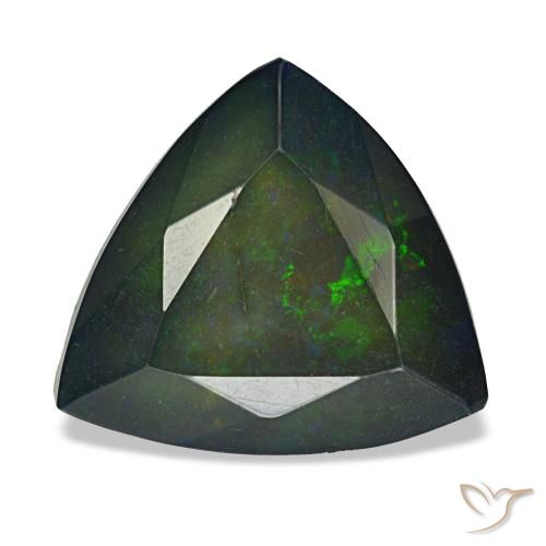 Opala negra multicolorido natural 2,57ct, trillion, opaco