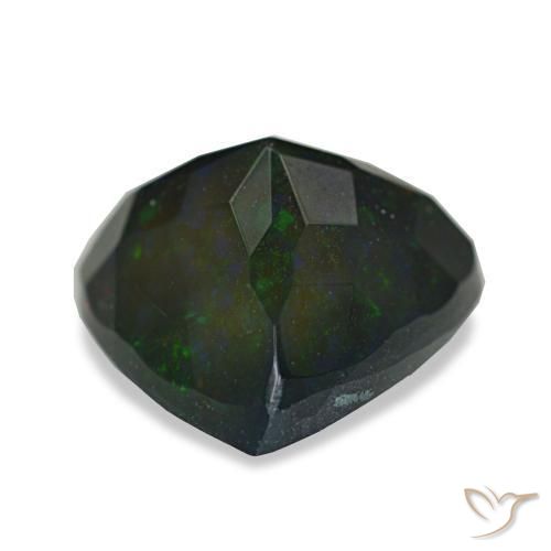 Opala negra multicolorido natural 2,57ct, trillion, opaco