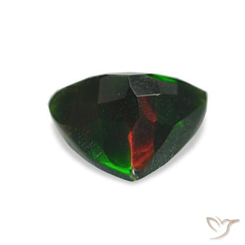 Opala negra multicolorido natural 1,06ct, trillion, opaco