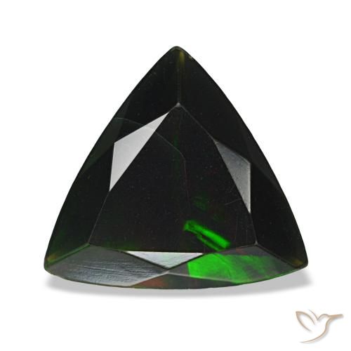 Opala negra multicolorido natural 1,28ct, trillion, opaco