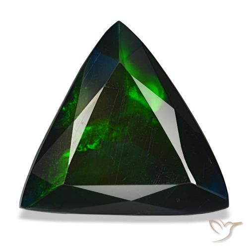 Opala negra multicolorido natural 4,82ct, trillion, opaco