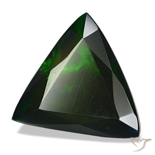 Opala negra multicolorido natural 4,82ct, trillion, opaco