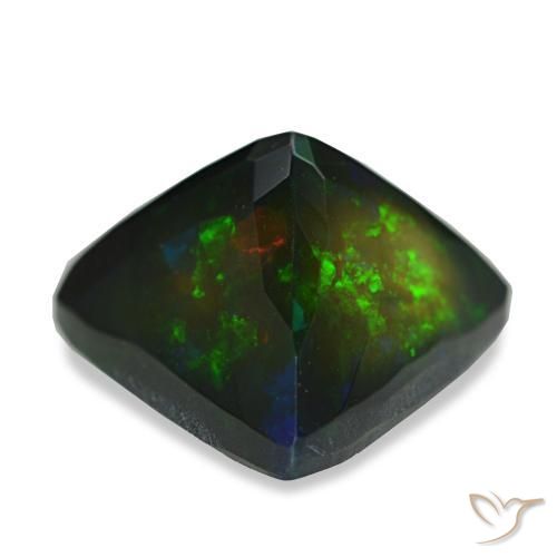 Opala negra multicolorido natural 4,82ct, trillion, opaco