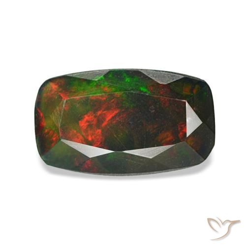 Opala negra multicolorido natural 0,71ct, corte redondo, opaco