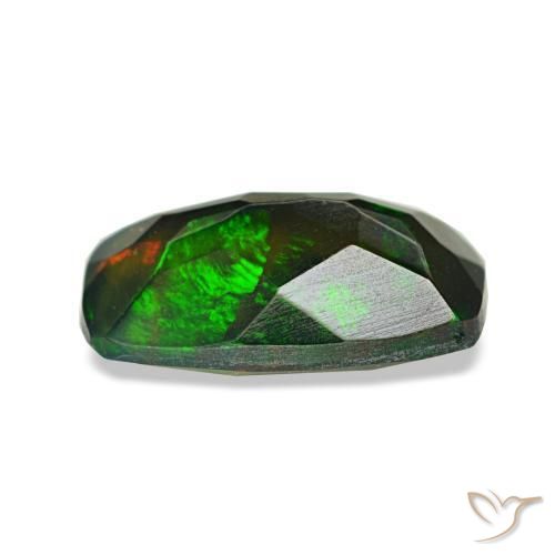 Opala negra multicolorido natural 0,71ct, corte redondo, opaco