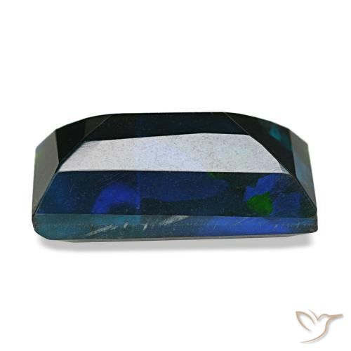 Opala negra multicolorido natural 2,54ct, baguete, opaco