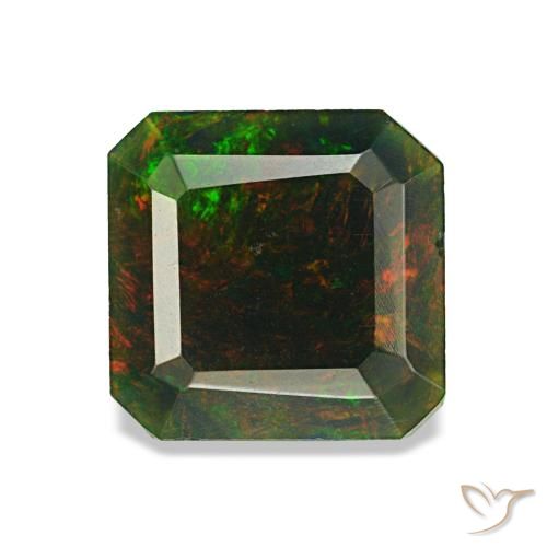 1.04ct multicolorido opala negra, corte esmeralda, opaco