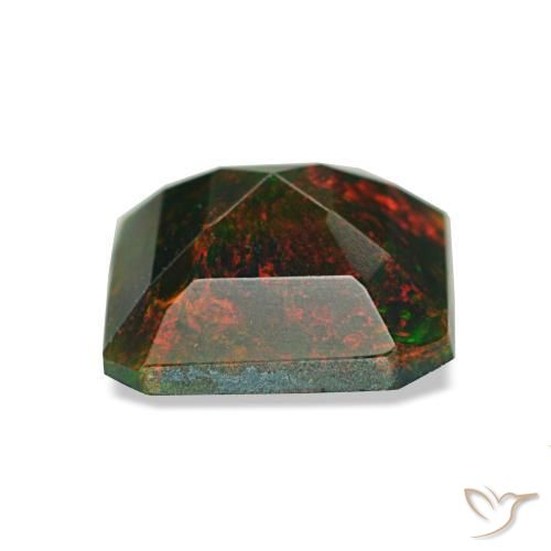 Opala negra multicolorido natural 1,04ct, corte esmeralda, opaco