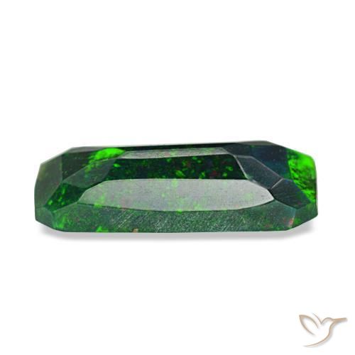 Opala negra multicolorido natural 0,77ct, corte esmeralda, opaco