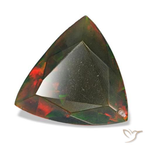 Opala negra multicolorido natural 1,40ct, trillion, opaco