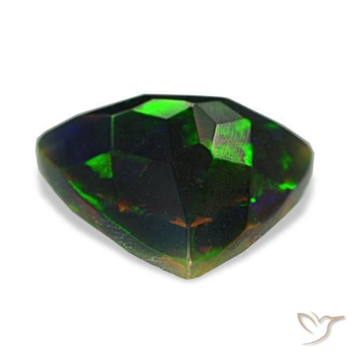 Opala negra multicolorido natural 1,40ct, trillion, opaco