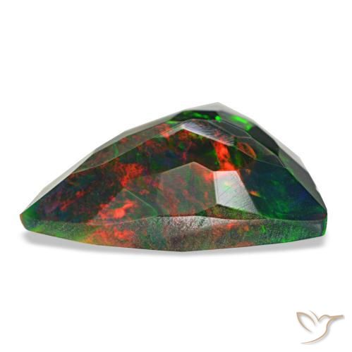 Opala negra multicolorido natural 1,53ct, trillion, opaco