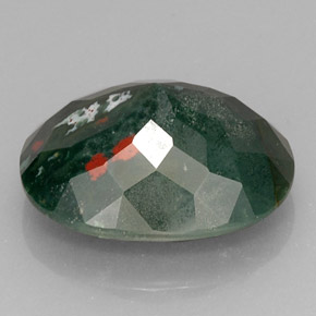 Pedra de sangue verde natural 16,97ct, corte oval, opaco