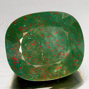 Pedra de sangue verde natural 46,82ct, almofada cortada, opaco