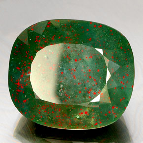 Pedra de sangue verde natural 46,82ct, almofada cortada, opaco