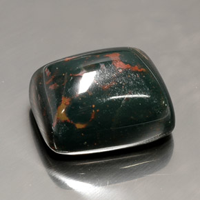 Pedra de sangue verde natural 26,05ct, almofada cortada, opaco
