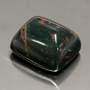 Pedra de sangue verde natural 26,05ct, almofada cortada, opaco