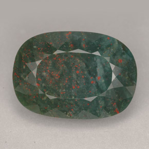 Pedra de sangue verde natural 20,24ct, almofada cortada, opaco