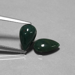 Pedras preciosas de pedra de sangue verde natural de  ct, formato de pêra, opaco