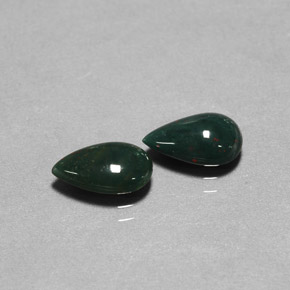 Pedras preciosas de pedra de sangue verde natural de  ct, formato de pêra, opaco