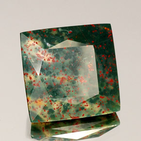 Pedra de sangue verde natural 21,53ct, quadrado, opaco