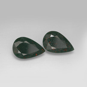 Pedras preciosas de pedra de sangue verde natural de  ct, formato de pêra, opaco