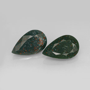 Pedras preciosas de pedra de sangue verde natural de  ct, formato de pêra, opaco
