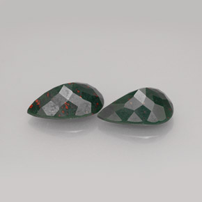 Pedras preciosas de Pedra de Sangue verde manchado natural de  ct, Formato de pêra, Opaco