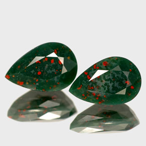 Pedras preciosas de pedra de sangue verde natural de  ct, formato de pêra, opaco