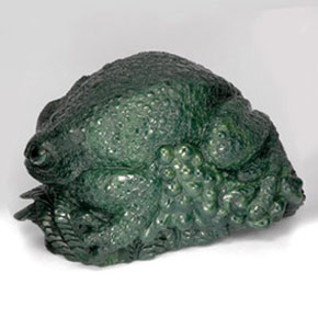 Pedra de sangue verde natural 931,99ct, forma extravagante, opaco