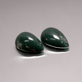 Pedras preciosas de pedra de sangue verde natural de  ct, formato de pêra, opaco