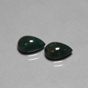 Pedras preciosas de pedra de sangue verde natural de  ct, formato de pêra, opaco