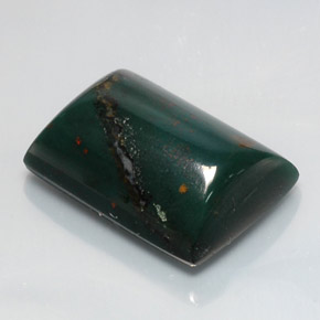 Pedra de sangue verde natural 17,26ct, baguete, opaco