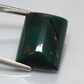 Pedra de sangue verde natural 17,26ct, baguete, opaco