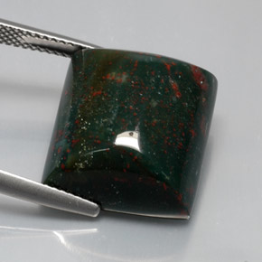 Pedra de sangue verde natural 18,65ct, baguete, opaco