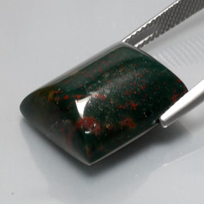 Pedra de sangue verde natural 18,65ct, baguete, opaco