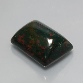 Pedra de Sangue verde manchado Natural 10.50ct, baguete, Opaco
