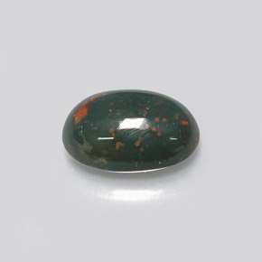 Pedra de Sangue verde manchado Natural 2.04ct, Corte Oval, Opaco