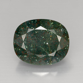 Pedra de sangue verde natural 15,97ct, corte oval, opaco