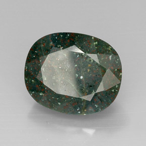 Pedra de sangue verde natural 15,97ct, corte oval, opaco