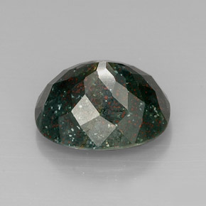 Pedra de sangue verde natural 15,97ct, corte oval, opaco
