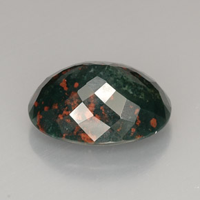 Pedra de sangue verde natural 19,37ct, corte oval, opaco