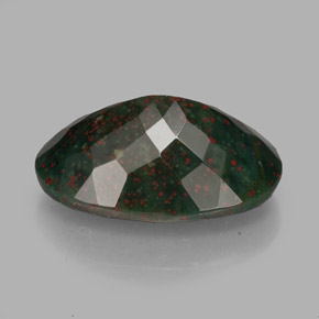 Pedra de Sangue verde manchado Natural 6.11ct, Corte Oval, Opaco