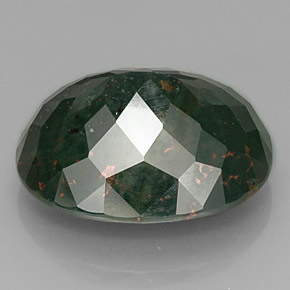 Pedra de sangue verde natural 24,04ct, corte oval, opaco