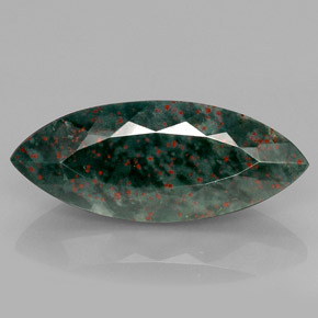 Pedra de sangue verde natural 12,01ct, marquise, opaco