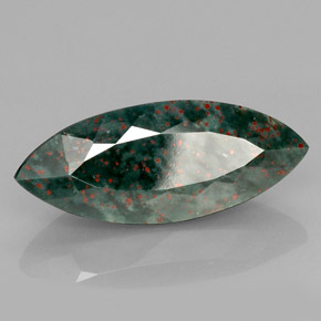 Pedra de sangue verde natural 12,01ct, marquise, opaco