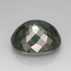 Pedra de sangue verde natural 76,20ct, corte oval, opaco